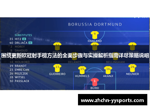 围绕更新欧冠射手榜方法的全面步骤与实操解析指南详尽策略说明